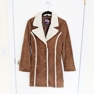 Genuine leather vintage suede jacket, made in USA